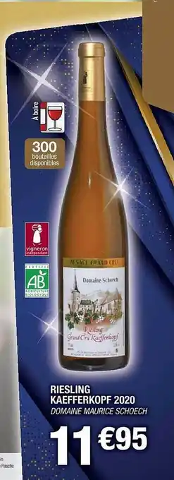 Cora x Carrefour Riesling kaefferkopf 2020 domaine maurice schoech offre