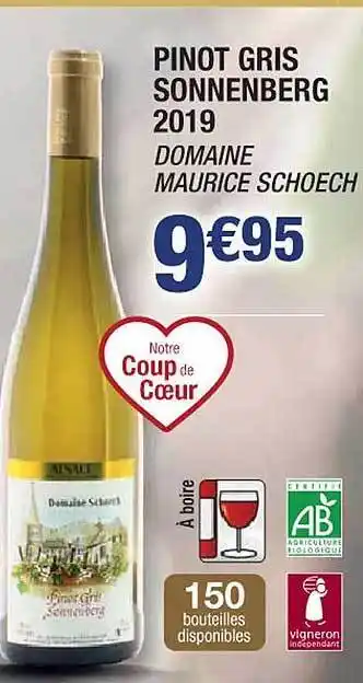 Pinot gris sonnenberg 2019 domaine maurice schoech