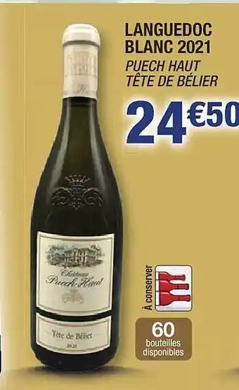 Cora x Carrefour Languedoc blanc 2021 puech haut tête bélier offre