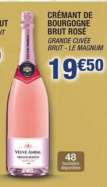 Cora x Carrefour Crémant de bourgogne brut rosé grande cuvée brut - la magnum offre