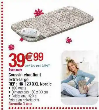 Coussin chauffant extra-large beurer