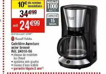 Migros Cafetière aventure acier brossé russell hobbs offre
