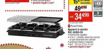 Migros Appareil à raclette russell hobbs offre
