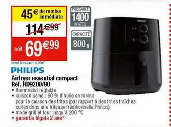 Migros Airfryer essential compact philips offre