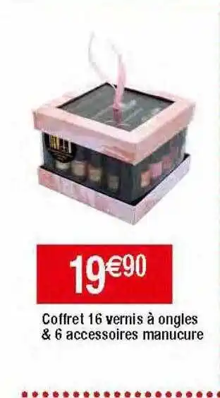 Migros Coffret 16 vernis à ongles & 6 accessoires manucure offre