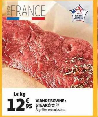 Auchan Viande bovine : steak** offre