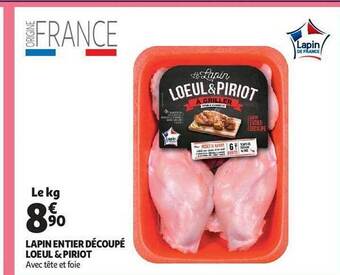 Auchan Lapin entier découpé loeul & piriot offre