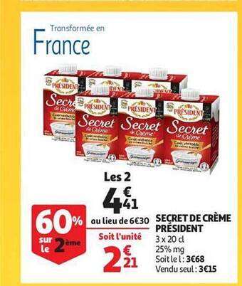Auchan Secret de crème président offre