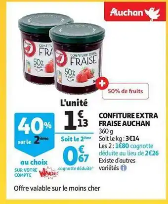 Auchan Confiture extra fraise auchan offre