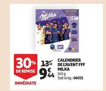 Auchan Calendrier de l'avent fff milka offre