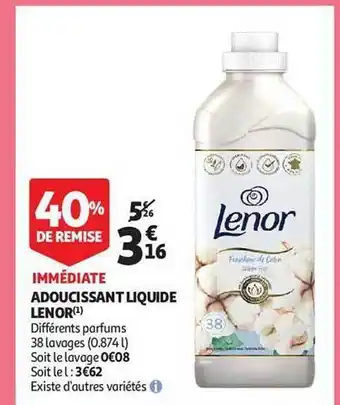 Auchan Adoucissant liquide lenor offre