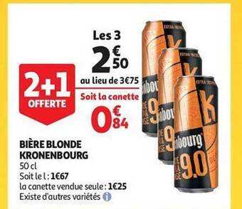 Auchan Bière blonde kronenbourg offre