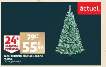 Auchan Sapin artificiel enneigé h.180 cm actuel offre