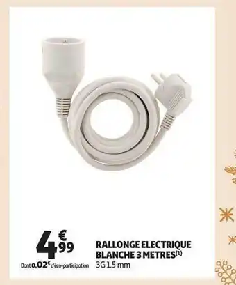 Auchan Rallonge électrique blanche 3 mètres offre