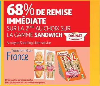 Auchan La gamme sandwich daunat offre
