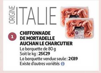 Auchan Chiffonnade de mortadelle auchan le charcutier offre