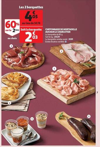 Auchan Chiffonnade de mortadelle auchan le charcutier offre