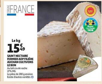 Auchan Saint nectaire fermier aop filière auchan cultivons le bon offre