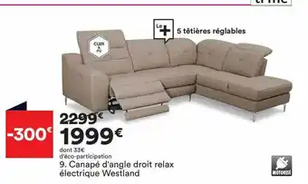 BUT Canapé d'angle droit relax électrique westland offre