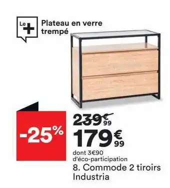 BUT Commode 2 tiroirs industria offre