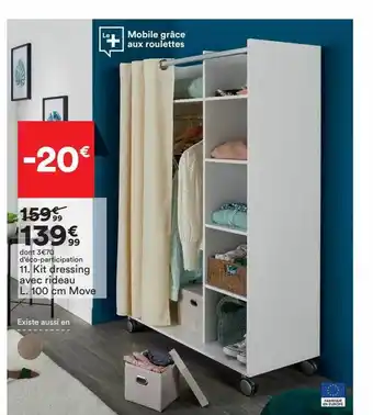 BUT Kit dressing avec rideau l. 100 cm move offre