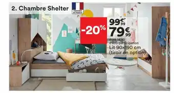 BUT Chambre shelter : lit 90 x 190 cm offre