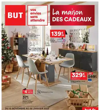 BUT Miroir enigma 114 x 66 cm, chaise lynette, buffet 4 portes 1 tiroir andora offre