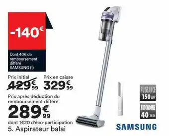 BUT Aspirateur balai samsung offre