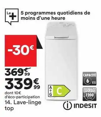 BUT Lave-linge top indesit offre
