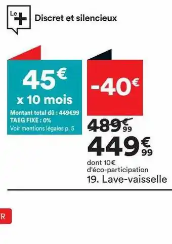 BUT Lave-vaisselle offre