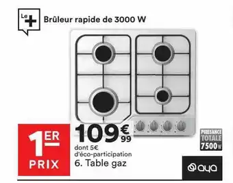 BUT Table gaz aya offre