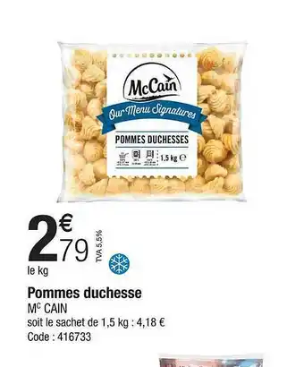 Promocash Pommes duchesse mc cain offre