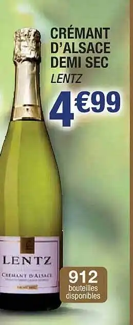 Cora x Carrefour Crémant d'alsace demi sec lentz offre