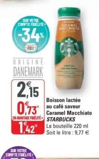 G20 Boisson Lactée Au café Saveur Caramel Macchiato Starbucks offre