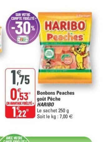 G20 Bonbons Peaches Gout Peche Haribo offre