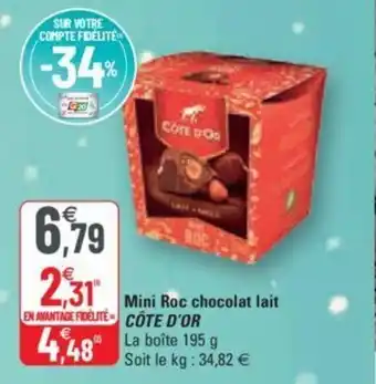G20 Mini roc Chocolat Lait Cote d'Or offre