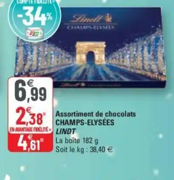 G20 Assortiment de Chocolats Champs-Elysées Lindt offre