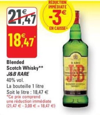 G20 Blended Scotch Whisky J&B Rare offre