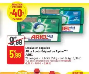 G20 Lessive En Capsules All In 1 Pods Original Ou Alpine Ariel offre