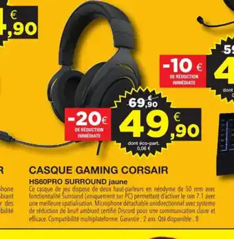 E.Leclerc Casque Gaming Corsair offre