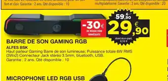 E.Leclerc Barre de Son Gaming RGB offre