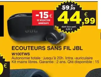 E.Leclerc Ecouteurs Sans Fil JBL offre