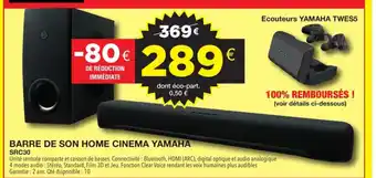 E.Leclerc Barre de Son Home Cinema yamaha offre