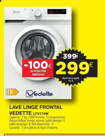 E.Leclerc Lave Linge Frontal Vedette offre