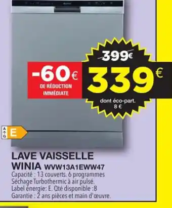 E.Leclerc Lave Vaisselle Winia offre