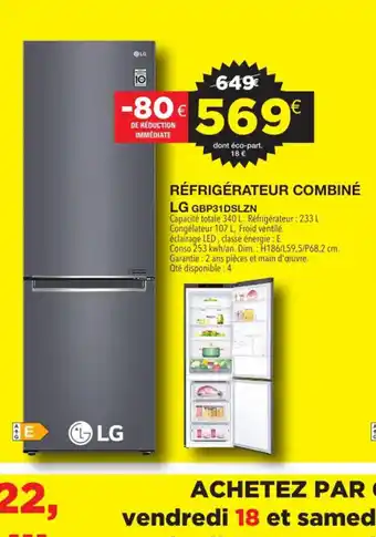 E.Leclerc Réfrigérateur Combine LG offre
