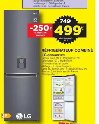 E.Leclerc Réfrigérateur combine LG offre
