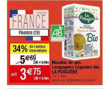 Migros Mouliné de nos campagnes légumes bio la potagère offre
