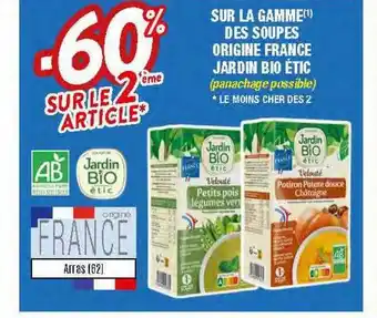 Migros La gamme des soupes origine france jardin bio étic offre