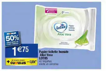 Migros Papier toilette humide aloé vera lotus offre